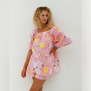 NWT SABO Skirt Matching Floral Seersucker Set